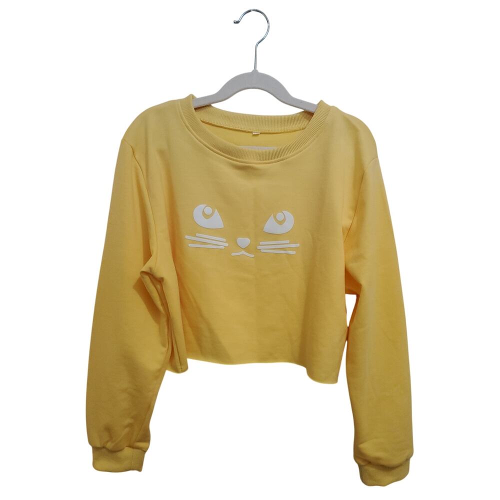 Girls Cat Crop Top Size 10-12
